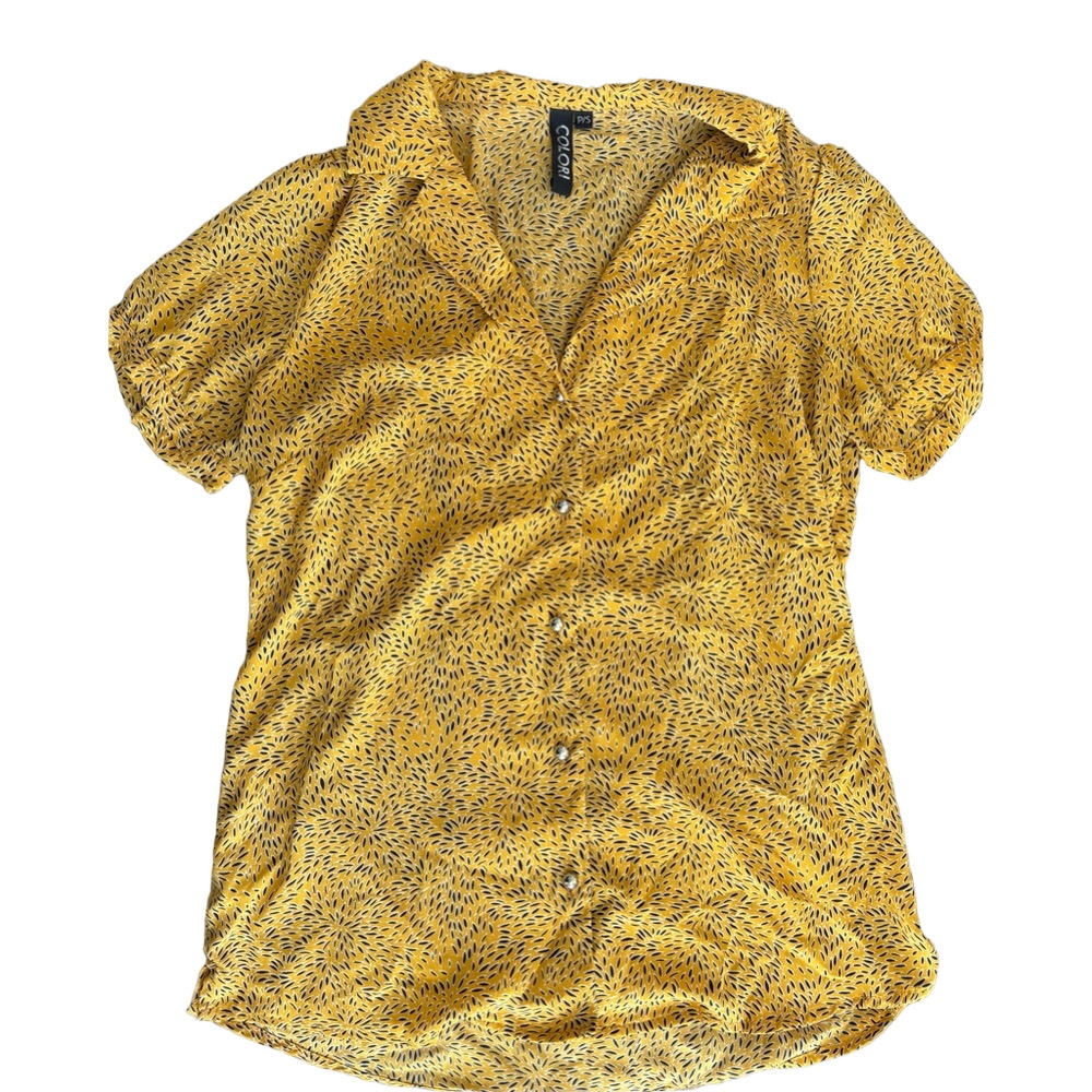Colori Women's Yellow Button-Down Shirt